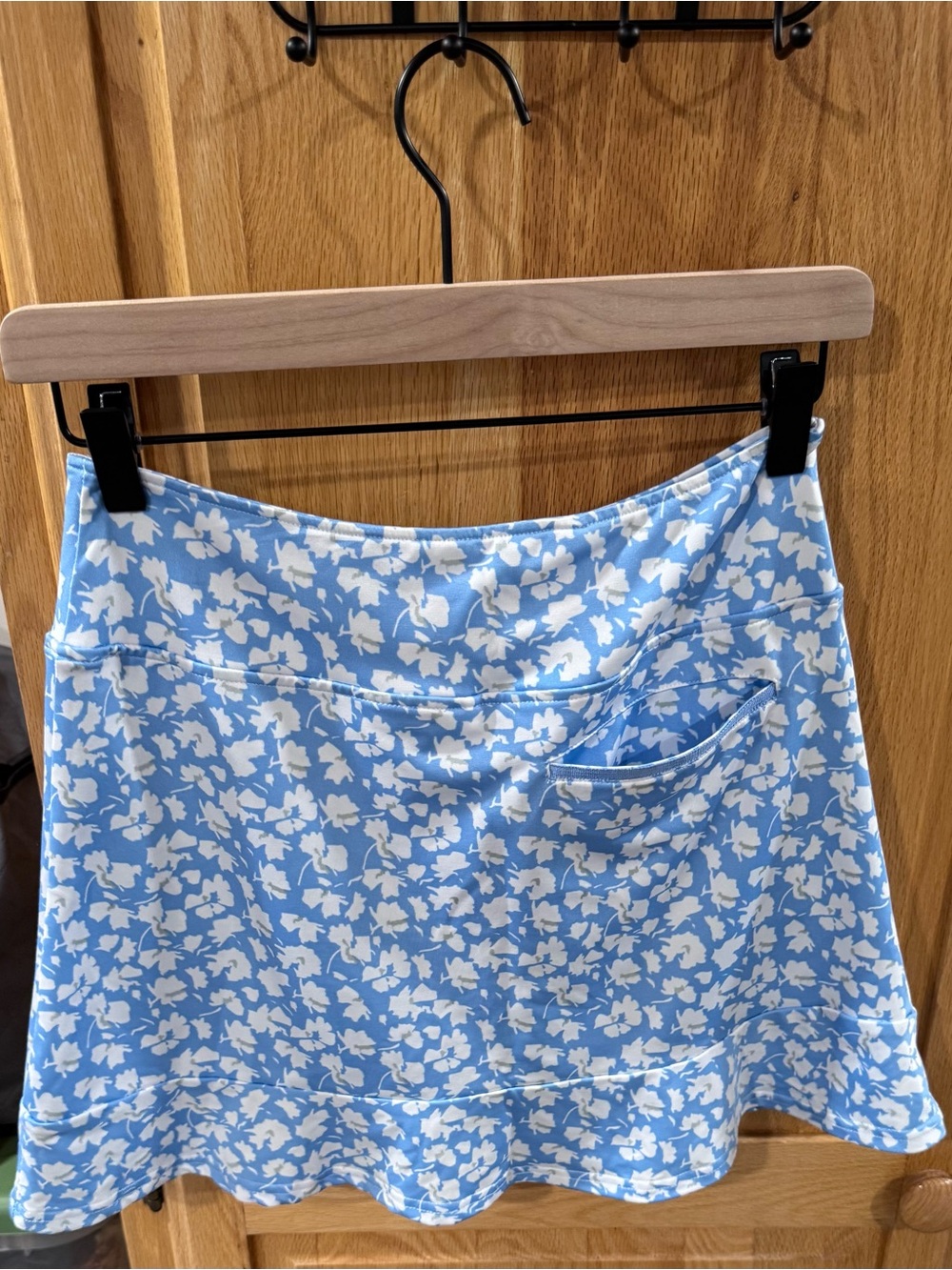 Golftini Déjà Vu Floral Golf Skort Blue White Flounce Hem Pull On XS